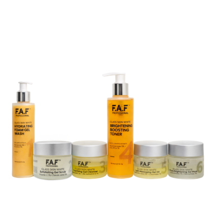 FAF Professional Premium 6-Step Salon Results Facial Kit | Brightening & Glass Skin Care