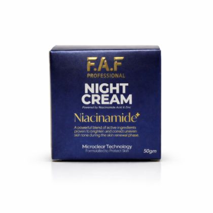 F.A.F Professional Night Cream with Niacinamide+ & Zinc – Brightening & Skin Repair Formula (50g)